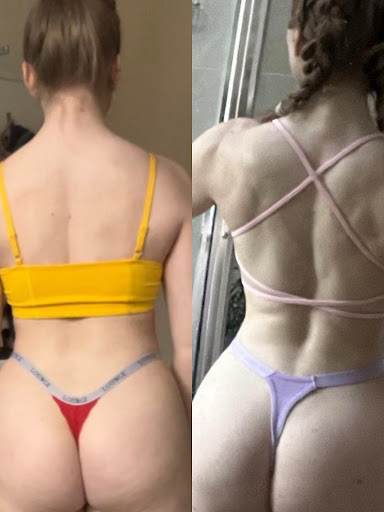 Before and after back physique transformation